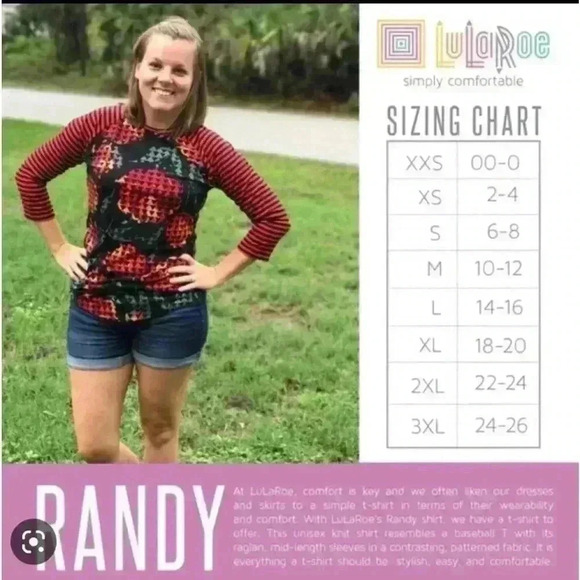 Lularoe small purple abstract floral Randy baseball T. NWT. green flowers.‎ - Picture 8 of 8